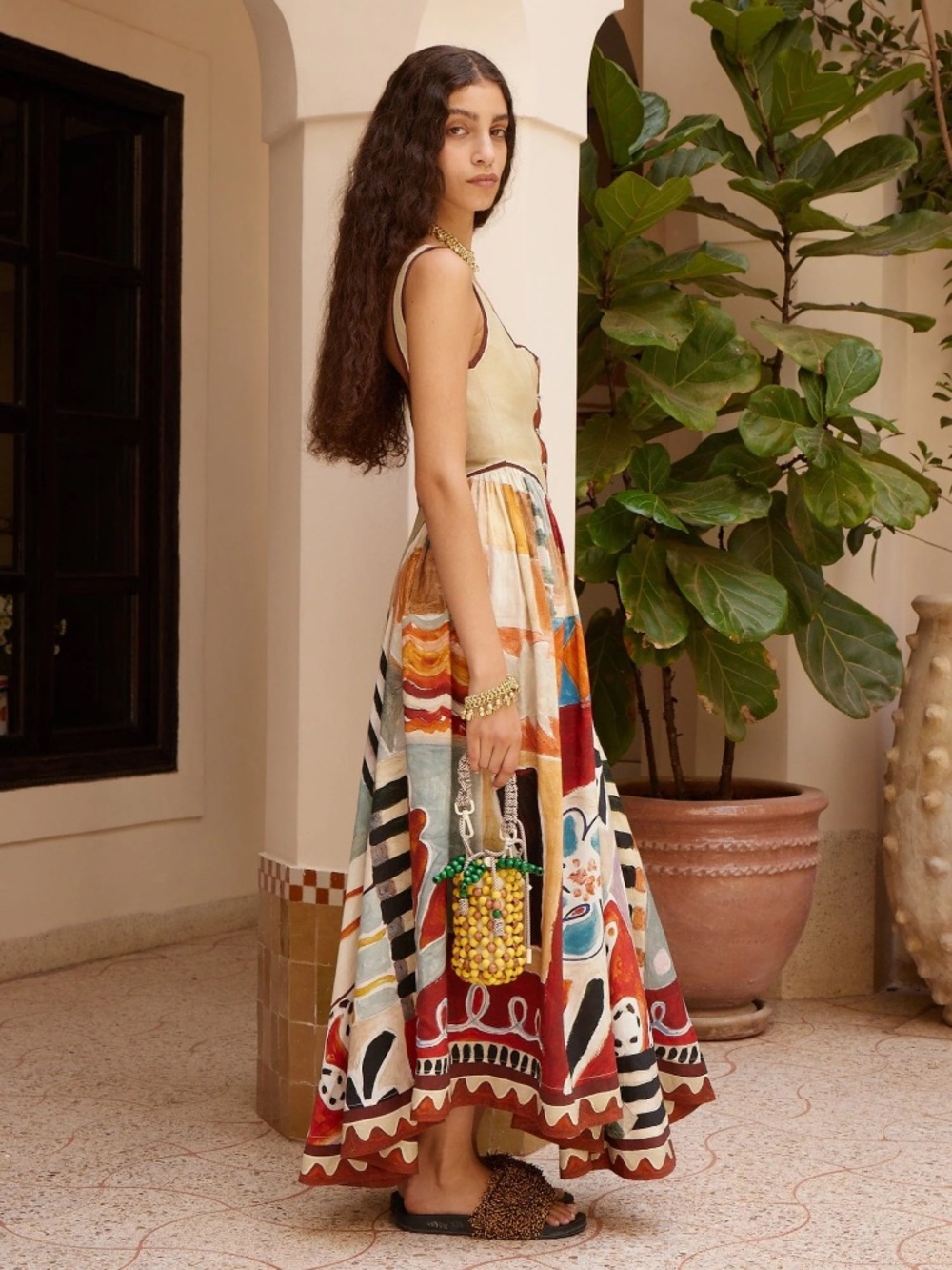 Alemais Michelle Square Neck Midi Dress - Picture 2 of 4